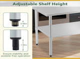 Profeeshaw Stainless Steel Prep & Work Table, 30x48 Inches, with Backsplash and Adjustable W1422P252477
