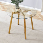 ZUN Modern Luxurious Round Tempered Glass Dining Table with Gold 7-Shaped Metal Legs,suitable for family W1151P199012