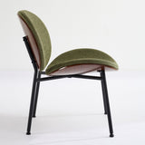 Mid-Century Modern Shell Chair Single Side Chair Tripod,Green fabric Lounge Chair in Walnut Finish W1143P214256
