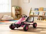 Kids Pedal Go Kart, Adjustable Seat & EVA Wheels with Brake, for Boys & Girls Ages 3-8, Pink 23259630