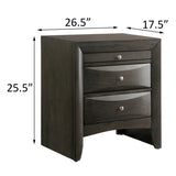 Grey Oak Nightstand with 2 Drawers B062P181317