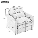 31.9" Cozy Upholstered Oversized Comfy Cloud Sofa Double Cushion Single Sofa Plush Cushion N719P251495R