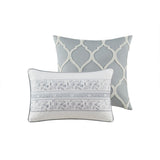 5 Piece Cotton Duvet Cover Set Grey King B035129117