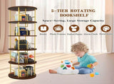 5 Tier Rotating, 360&deg Display Round Spinning, Wood & Metal Stackable Spinning 83593821