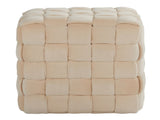 Square 16" Ottoman in Cream Velvet B202P223707
