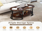 2-Tier Coffee Table with Metal Frame, 1005045 cm Robot Vacuum Friendly Accent Table, 88 lbs 18288124