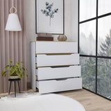 Zoe Dresser, Superior Top, Four Drawers -White / Light Oak B20092057