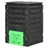 450L Garden Compost Bin with 2 Sliding Doors,Black 60999655