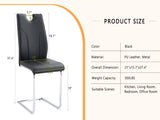 Black PU Dining Chair Set.Uniquely designed black dining chairs. PU material, paired with silver W2920P225022