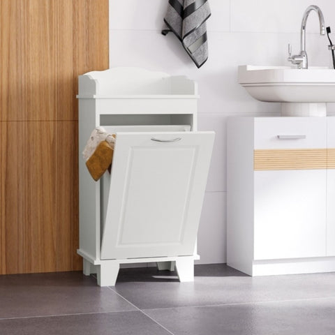 ZUN Free Standing Home Organizer Hamper, Bathroom Storage Cabinet, White （Prohibited by 57636576
