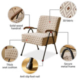 Pattern Colorful Fabric Armchair, Modern Accent Chair High Back, Living Room Chairs with Metal Legs W2105P210243