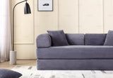 Convertible Sleeper Sofa Bed with Cylindrical Pillow - Corduroy Folding Mattress Couch with W3199P277911