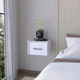 Elfrida Wall-Mounted Nightstand, Sleek Single-Drawer Design with Spacious Top Shelf B128P148912