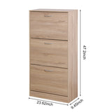 3-Drawer Shoe Storage Cabinet, 3-Tier Wood Shoe Rack Storage Organizer for Entryway W40981154