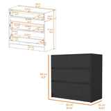 ZUN Black 3-Drawer Dresser B062P175076