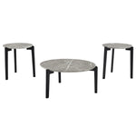 ZUN Living Room Coffee Table: Modern and stylish 24 inch round small coffee table, imitation marble W1781P178694