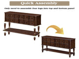 Vintage Console Table with Solid Wood Legs, 47.8'' Entryway Sofa Table with 4 Storage Drawers and W1202P509849