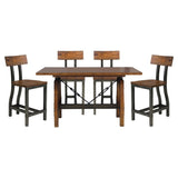 Rustic Brown and Gunmetal Finish 1pc Counter Height Dining Table Industrial Design Wooden Dining B01163349