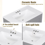 ZUN 30" Gray Bathroom Vanity Single Sink, Combo Cabinet Undermount Sink, Bathroom Storage Cabinet WF324043AAE