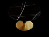 Round Modern Tulip Dining Table 31.5", Sintered Stone Top with Aluminum Alloy Edge, stainless steel W3316P457300