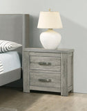 Bedroom Furniture Rustic Light Grey Simple 1pc Nightstand 2-Drawers Bed Side Table Solidwood B011P236769
