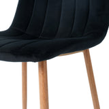 ZUN Indoor black velvet dining chair, modern kitchen dining chair backrest, upholstered side chair W210P184208