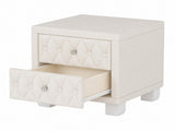 Elegant Velvet Nightstand with 2 Drawers and Crystal Handle, Storage Bedside Table with 88875588