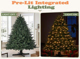 6FT Green Rotating Christmas Tree with 200 Warm White LED Lights, 8 Lighting Modes & Remote, 850 37715387
