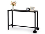 40" Outdoor Bar Table with Wheels, Rectangle Narrow Counter Height Table, Ideal Bar Height Table for 47648953