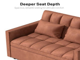 Corduroy Double Sleeper Sofa With Pull-Out Bed, 2 Pillows & Side Storage Pocket 16204161