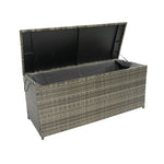 ZUN Outdoor Storage Box, 113 Gallon Wicker Patio Deck Boxes with Lid, Outdoor Cushion Storage for Kids W329138976