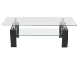 Arc Shaped Two Tiers Tempered Glass Coffee Table 58251189