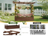 43.5*17.5*44.5 In Fir With Arched Lattice Raised Garden Bed Wooden Planting Frame Carbonized 48982866