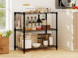 3-Tier Industrial Bookshelf with Anti-Falling Guardrails, 33 LBS Per Shelf Storage Organizer - Black 20988810