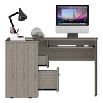 ZUN Raleigh L-Shaped Desk, Two Drawers, One Shelf, CPU Storage B128P148967