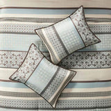 7 Piece Comforter Set Blue Queen B03597161