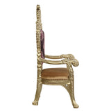 ZUN ACME Bernadette ARM CHAIR Pattern Fabric & Gold Finish DN01472