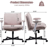 Cross-Legged Friendly Office Chair with Criss Cross Frame, Rolling Casters & Fold-Down Arms, 95051555