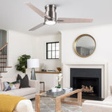 52" Brushed Nickel Lowe Profile Ceiling Fan with Light W1367P270460