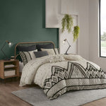 ZUN 3 Piece Flax and Cotton Blended Duvet Cover Set B03596485