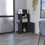 Clip Kitchen Cart, Single Door Cabinet, Four Casters -Black B07091839