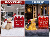 3.2FT Dog & Mailbox with 140 Warm White Wire Lights, Red Fabric Christmas Decor, US Plug 46031520