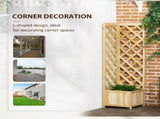 Wooden Climbing Vine Raised Garden Bed for Balcony Gardening, Planter with Trellis for Flowers 53242736