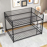 Metal Bunk Bed Full Over Full, Bunk Bed Frame with Safety Guard Rails, Heavy Duty Space-Saving W84063611