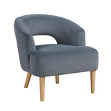 Luxury Home Unique Style Accent Chair Dark Gray Velvet Plush Seat Solid Wood Legs Contemporary B011P308023