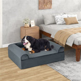 40" Orthopedic Dog Sofa Dog Bed Memory Foam Pet Bed Pet Sofa with Headrest for Large Dogs 03825372