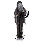 8.5ft Halloween Grim Reaper Decoration - Sound-Activated Design, Glowing Eyes, Tattered Garb & 87215514