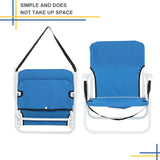 Oxford Cloth Iron Outdoor Beach Chair Blue 16577017