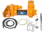 12V 15 GPM Yellow Fuel Transfer Pump Discharge Hose Manual Nozzle Kit 87500842