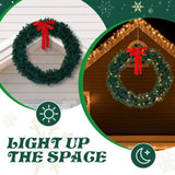 60in Pre-lit Christmas Wreath, Lighted Artificial Xmas Wreath with 220 Warm & Multi-color Lights and 16380976